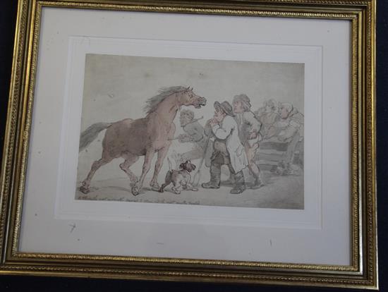 Thomas Rowlandson (1756-1827) A horse, the most serviceable animal to man and the most cruelly treated 10.5 x 15.75in. Provenance: Th